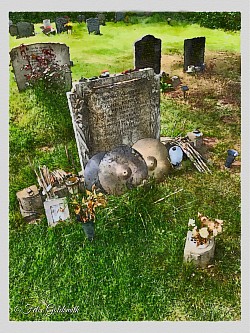 Led Zeppelin fans leave their drumsticks in respect to the Late John Bonham